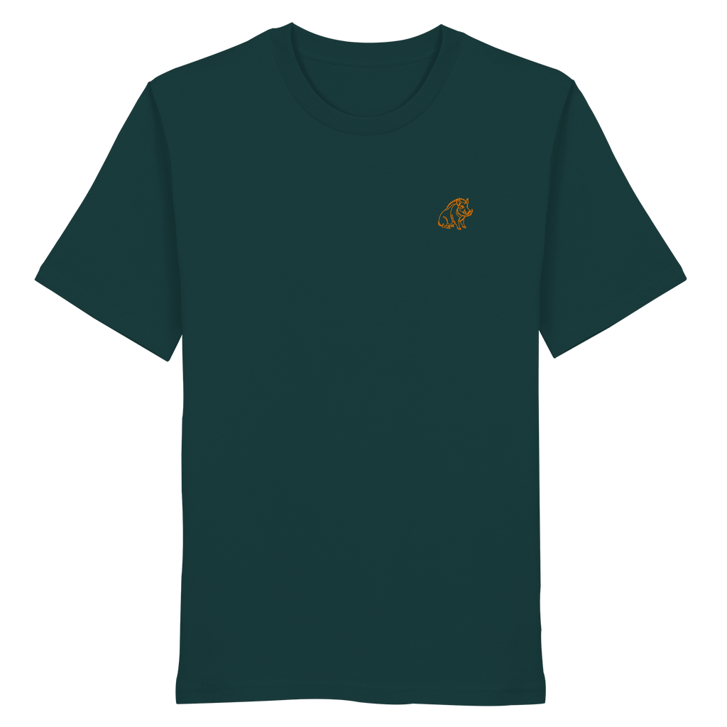 James Hunter - Nature and Beyond Unisex-Shirts Glazed Green / XS Resting Boar - Minimalist Chest Emblem (embroidery) - Organic Shirt