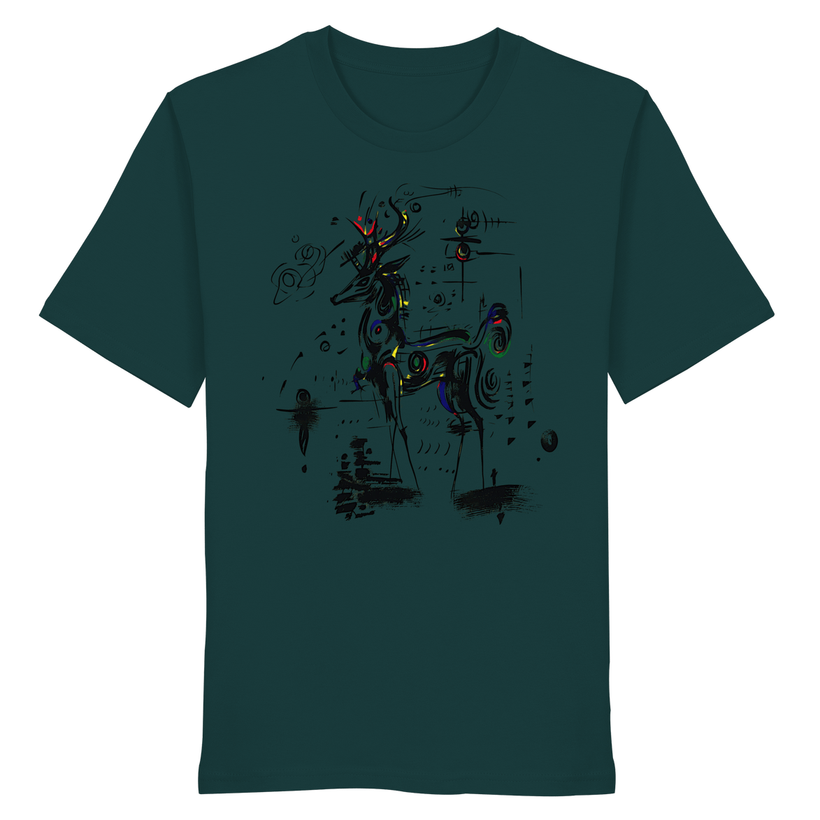 James Hunter - Nature and Beyond Unisex-Shirts Glazed Green / XS Shadow Stag — Art Collection Organic T-Shirt No. 6 - Organic Shirt