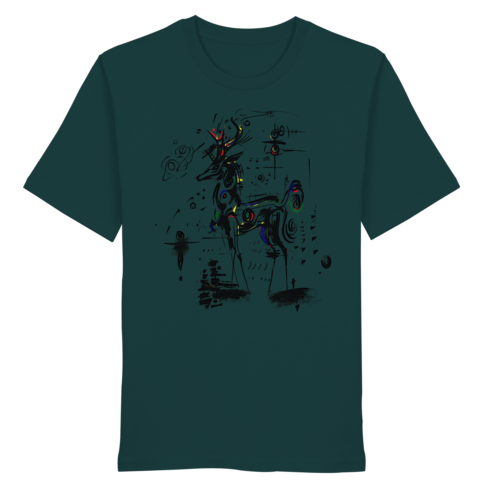 James Hunter - Nature and Beyond Unisex-Shirts Glazed Green / XS Shadow Stag — Art Collection Organic T-Shirt No. 6 - Organic Shirt