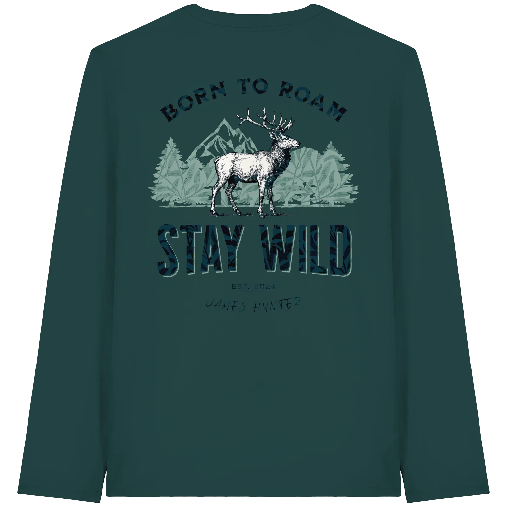 James Hunter - Nature and Beyond Unisex-Shirts Glazed Green / XS Stay Wild — Born to Roam Organic Longsleeve