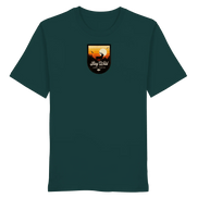 James Hunter - Nature and Beyond Unisex-Shirts Glazed Green / XS Stay Wild – Sunset Deer Badge - Organic Shirt