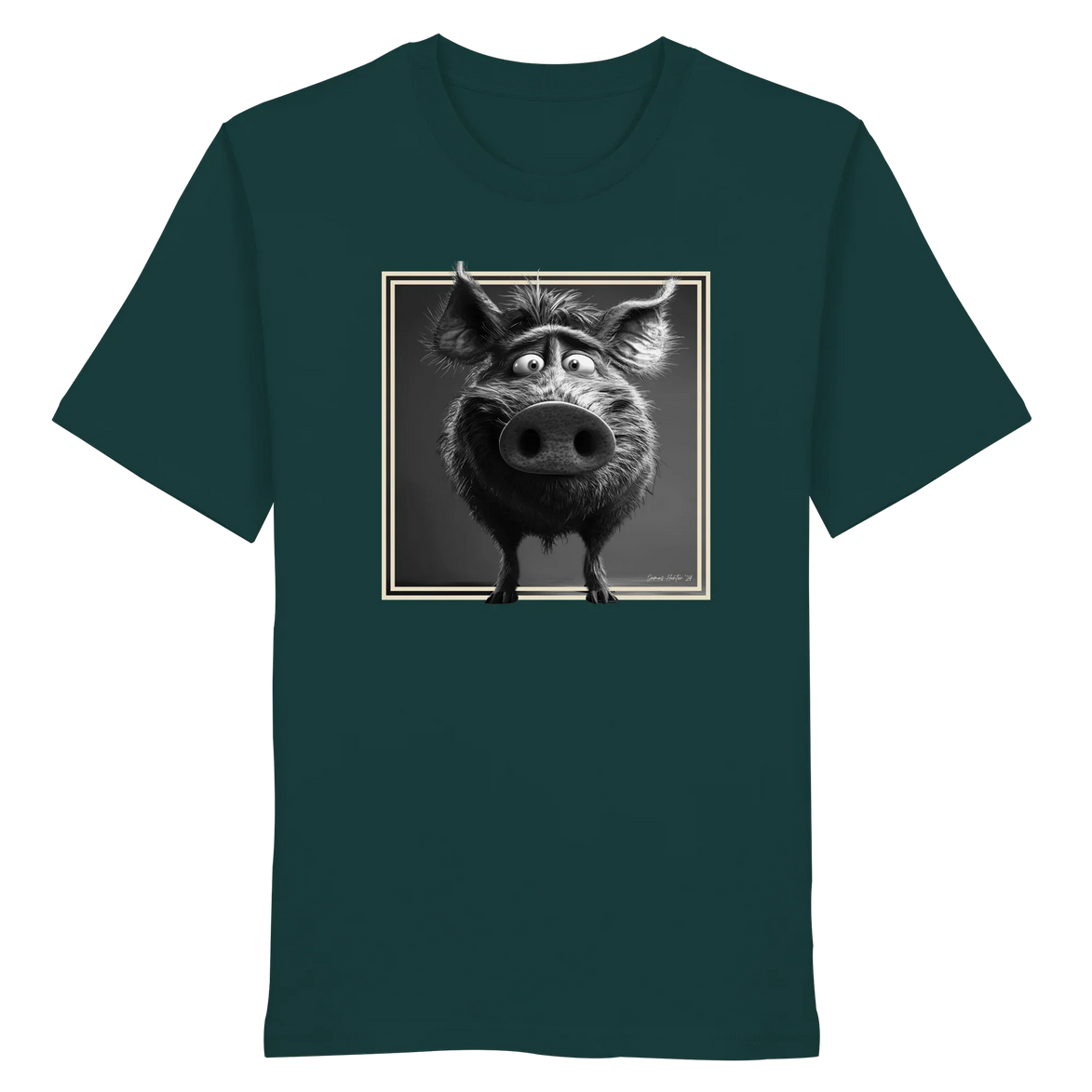 James Hunter - Nature and Beyond Unisex-Shirts Glazed Green / XS The Stare-Down — Wild Boar Organic T-Shirt 1.0 - Organic Shirt