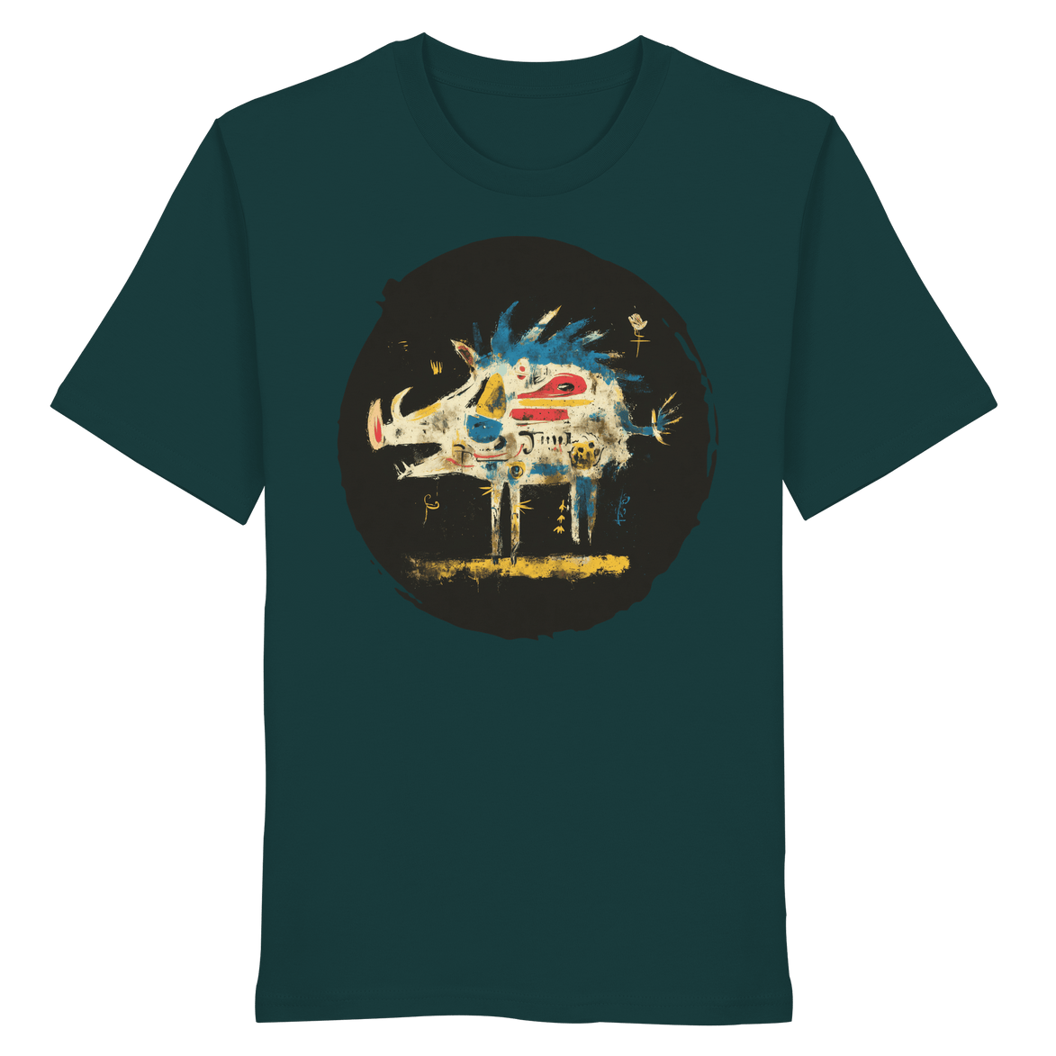 James Hunter - Nature and Beyond Unisex-Shirts Glazed Green / XS Totem Boar — Art Collection Organic T-Shirt No. 7 - Organic Shirt