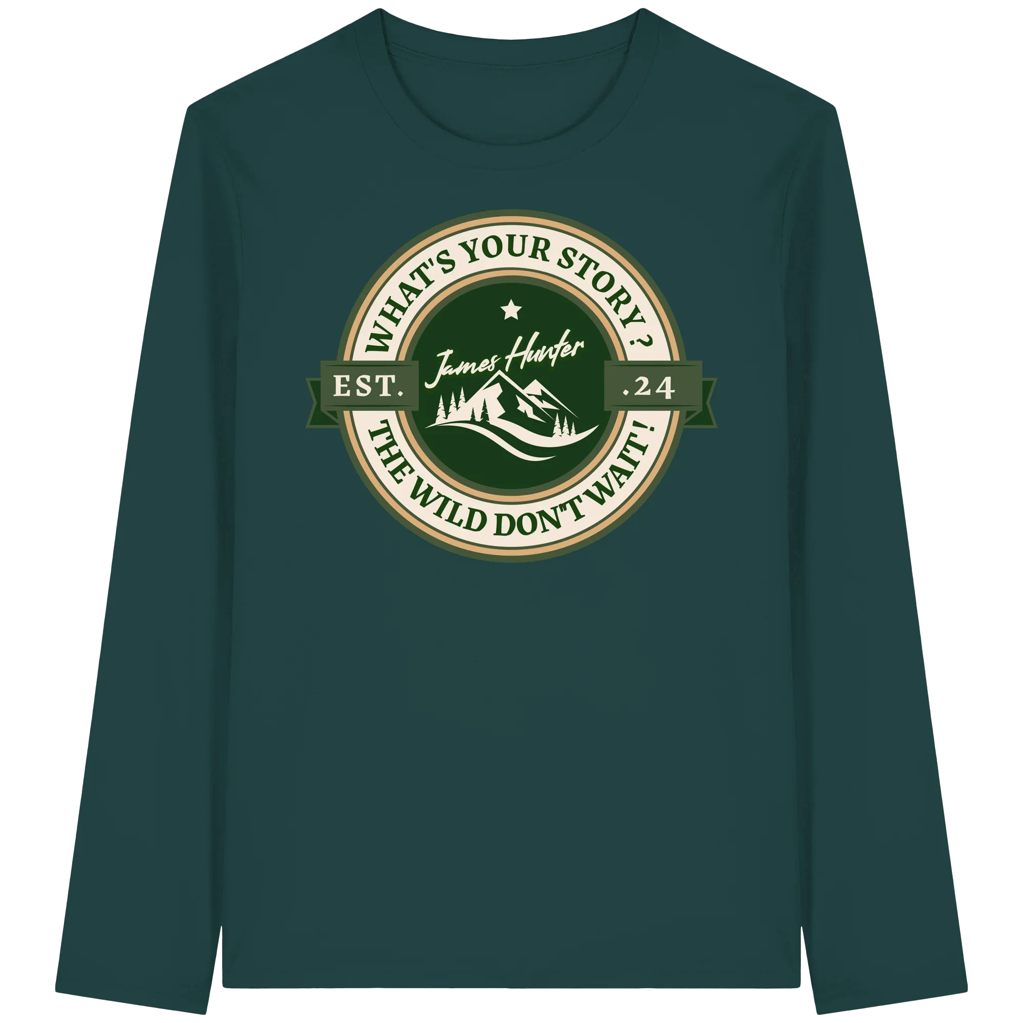 James Hunter - Nature and Beyond Unisex-Shirts Glazed Green / XS What's your Story ? Green/Green - Organic Longsleeve T-Shirt