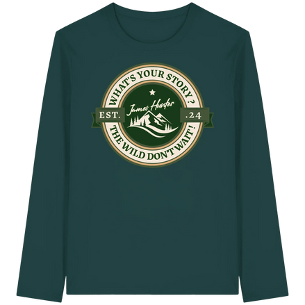 James Hunter - Nature and Beyond Unisex-Shirts Glazed Green / XS What's your Story ? Green/Green - Organic Longsleeve T-Shirt