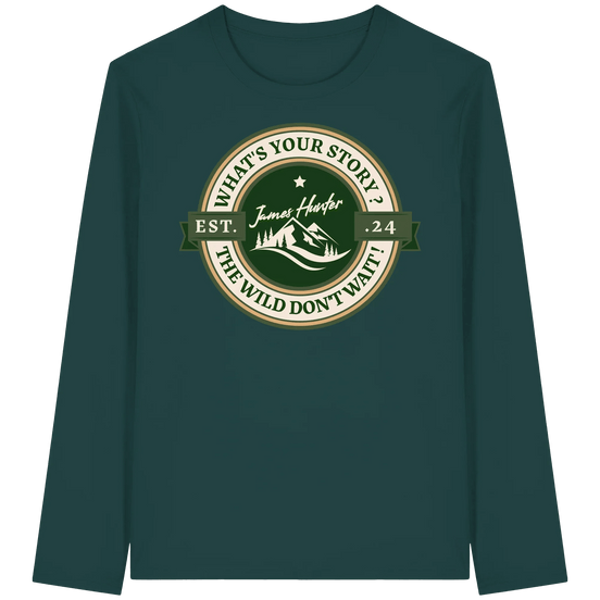 James Hunter - Nature and Beyond Unisex-Shirts Glazed Green / XS What's your Story ? Green/Green - Organic Longsleeve T-Shirt