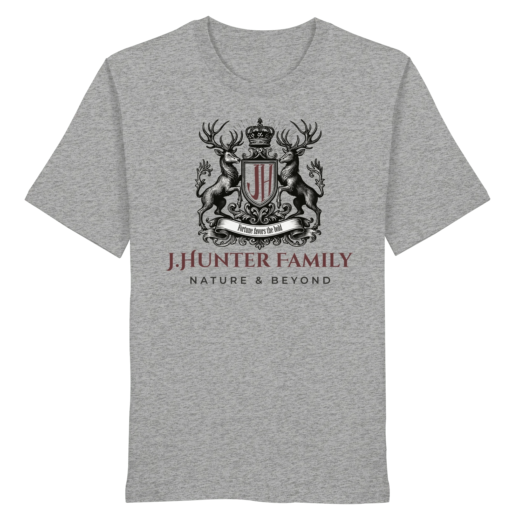 James Hunter - Nature and Beyond Unisex-Shirts Heather Grey / XS James Hunter Family - Grey/Black - Organic Shirt