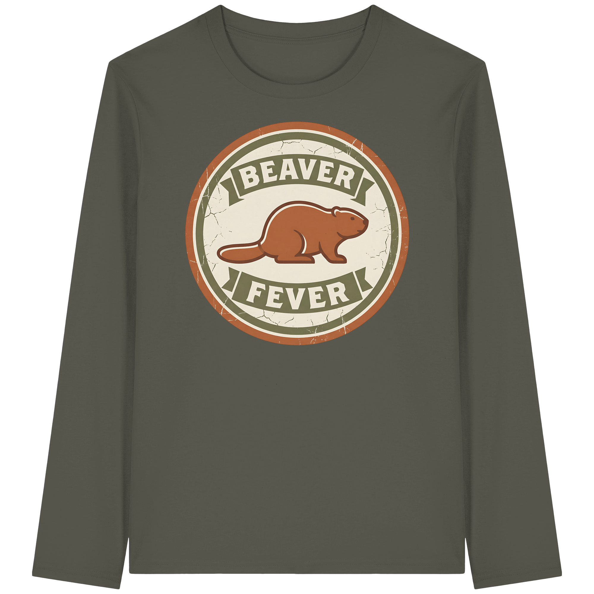 James Hunter - Nature and Beyond Unisex-Shirts Khaki / XS Beaver Fever - Organic Longsleeve T-Shirt