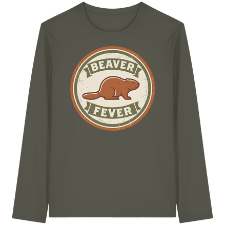 James Hunter - Nature and Beyond Unisex-Shirts Khaki / XS Beaver Fever - Organic Longsleeve T-Shirt