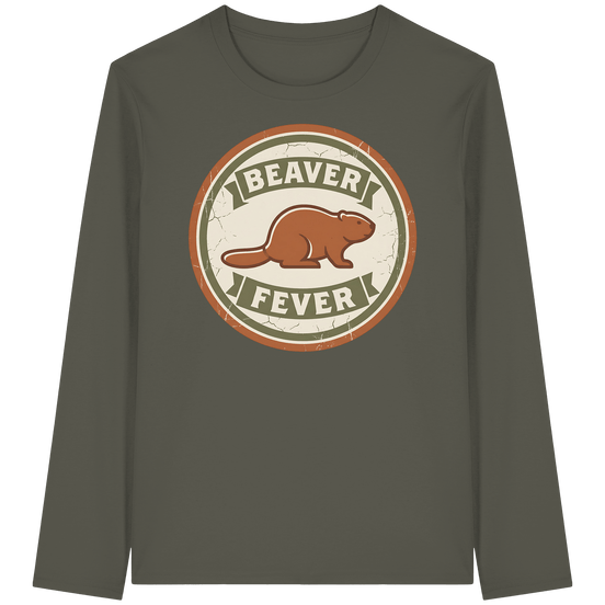 James Hunter - Nature and Beyond Unisex-Shirts Khaki / XS Beaver Fever - Organic Longsleeve T-Shirt