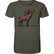 James Hunter - Nature and Beyond Unisex-Shirts Khaki / XS Charming Deer Pencil Design - Organic Shirt