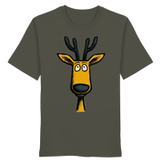 James Hunter - Nature and Beyond Unisex-Shirts Khaki / XS Deer Caricature - Organic Shirt
