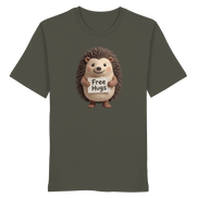 James Hunter - Nature and Beyond Unisex-Shirts Khaki / XS Free Hugs - Organic Shirt