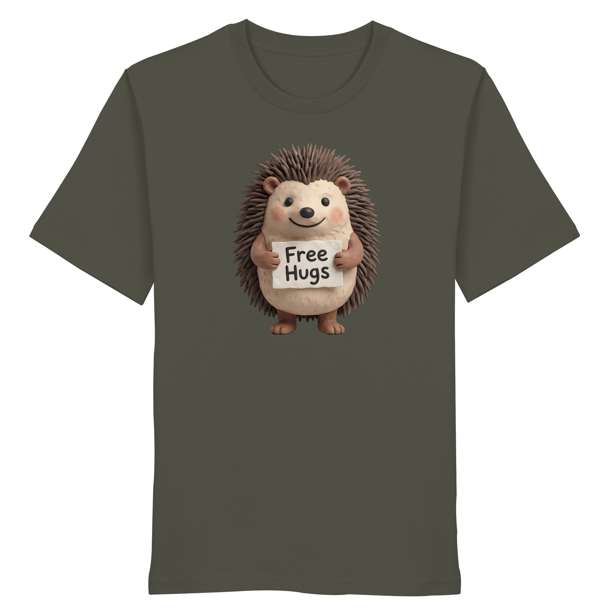 James Hunter - Nature and Beyond Unisex-Shirts Khaki / XS Free Hugs - Organic Shirt