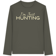 James Hunter - Nature and Beyond Unisex-Shirts Khaki / XS I'm just HUNTING - Organic Longsleeve T-Shirt