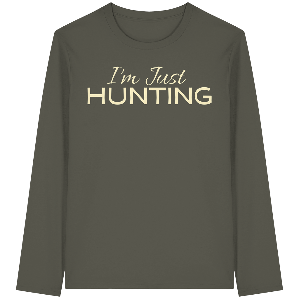 James Hunter - Nature and Beyond Unisex-Shirts Khaki / XS I'm just HUNTING - Organic Longsleeve T-Shirt