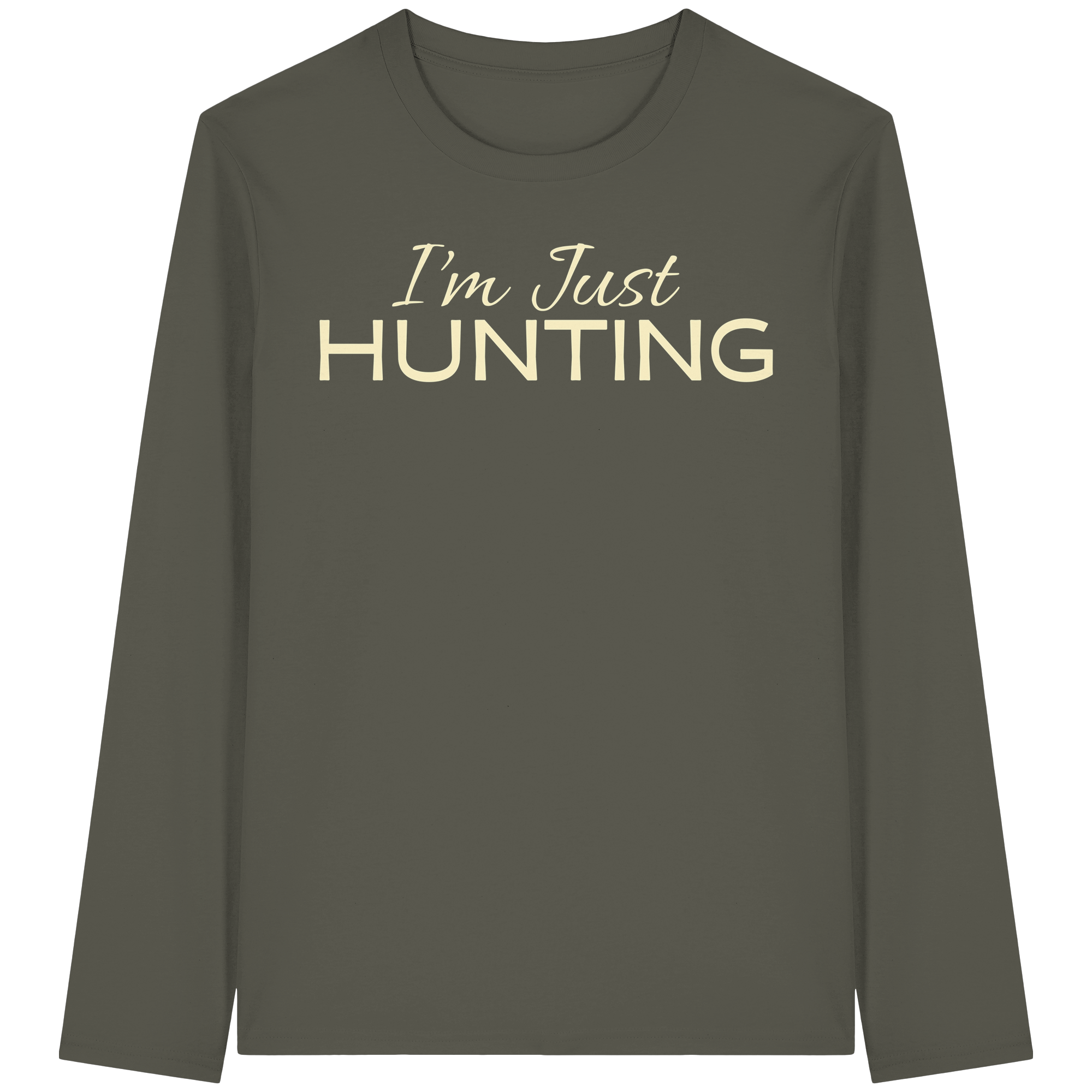 James Hunter - Nature and Beyond Unisex-Shirts Khaki / XS I'm just HUNTING - Organic Longsleeve T-Shirt