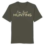 James Hunter - Nature and Beyond Unisex-Shirts Khaki / XS I'm just HUNTING - Organic Shirt