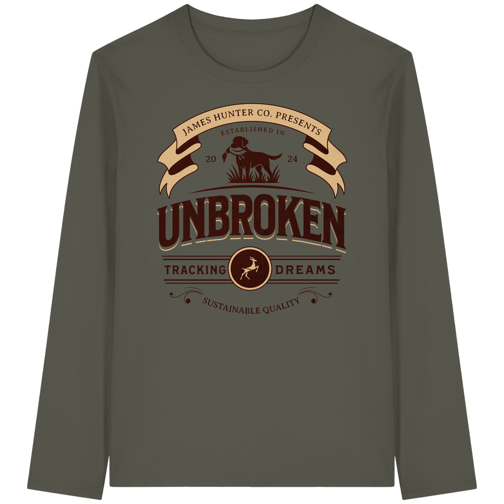 James Hunter - Nature and Beyond Unisex-Shirts Khaki / XS J. H. Unbroken - Tracking Dreams - Organic Longsleeve T-Shirt