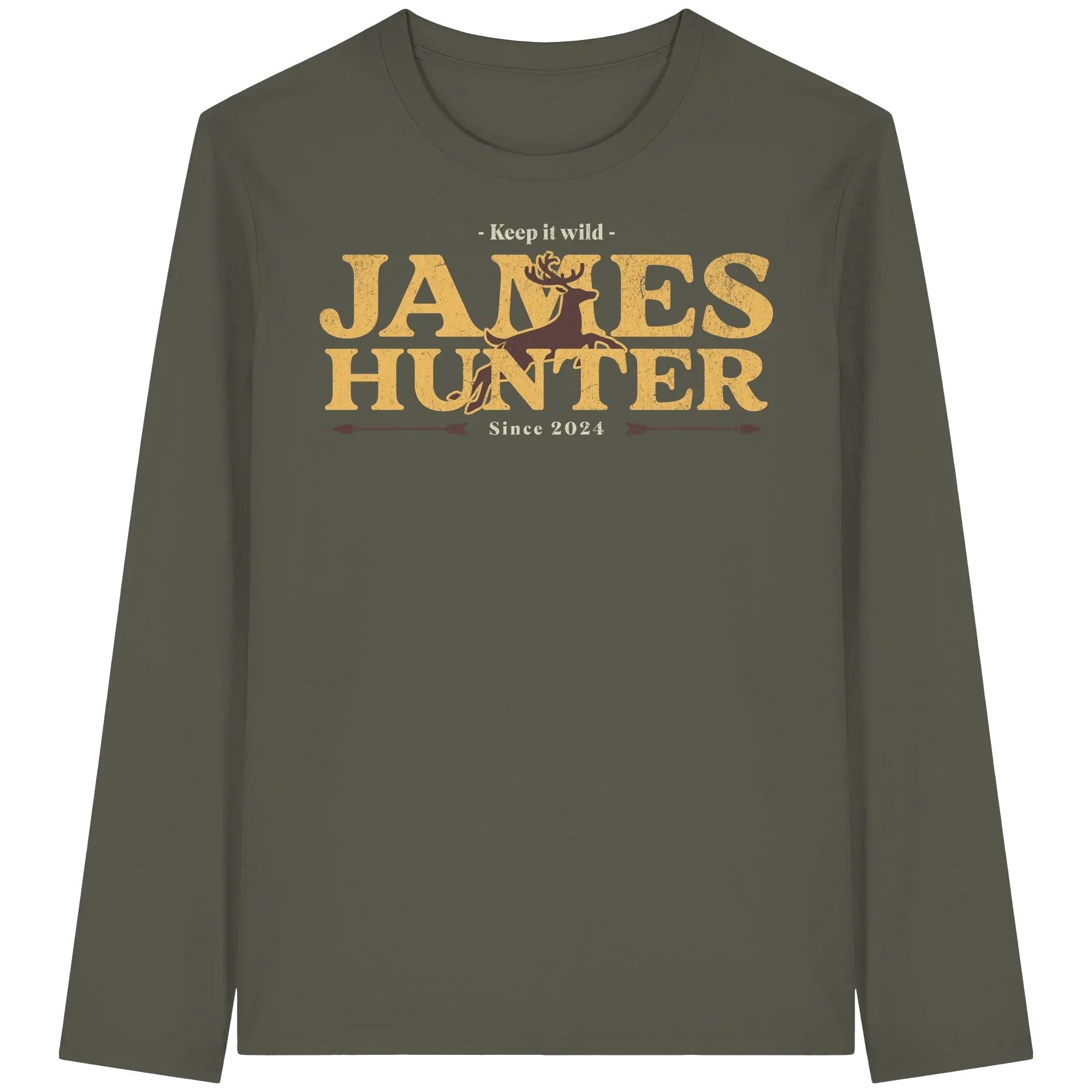 James Hunter - Nature and Beyond Unisex-Shirts Khaki / XS Keep It Wild  - Organic Longsleeve T-Shirt