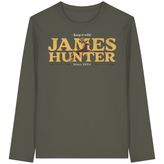 James Hunter - Nature and Beyond Unisex-Shirts Khaki / XS Keep It Wild  - Organic Longsleeve T-Shirt