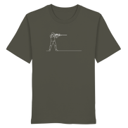 James Hunter - Nature and Beyond Unisex-Shirts Khaki / XS Minimalist Hunter with Rifle - Organic Shirt
