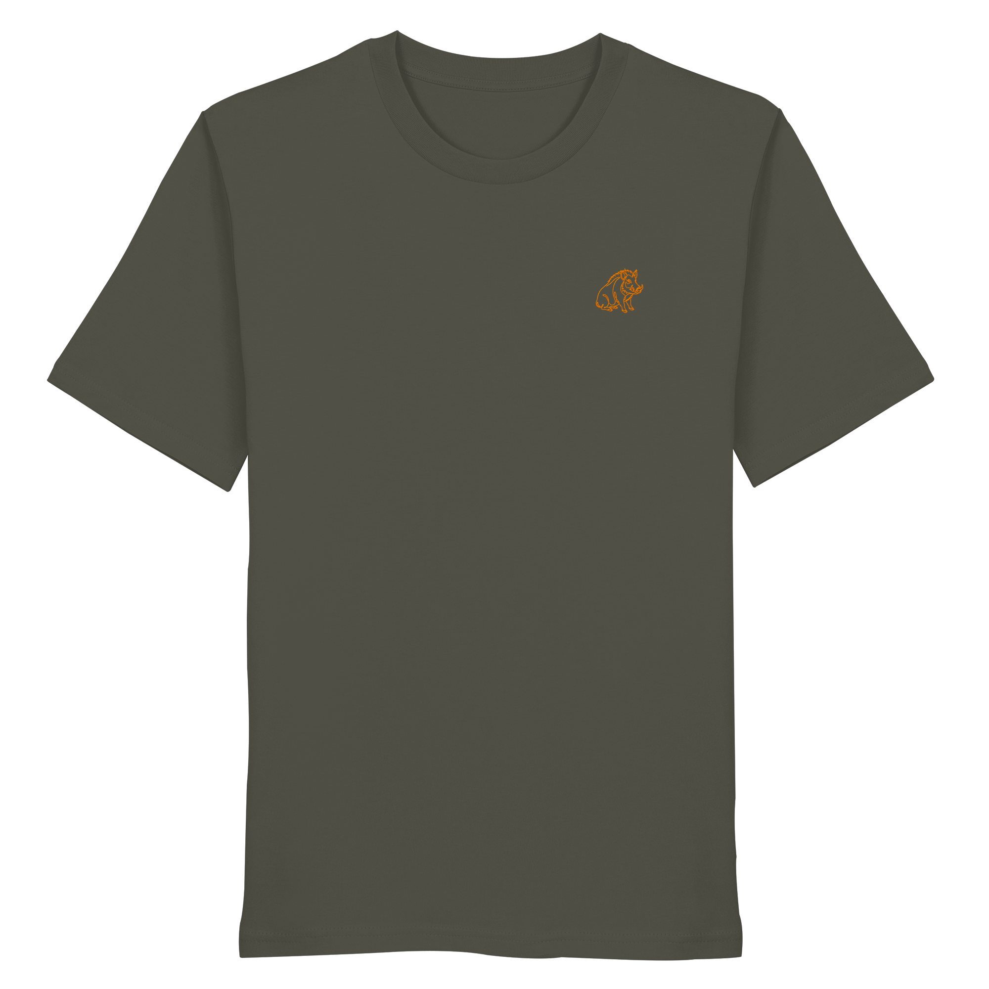 James Hunter - Nature and Beyond Unisex-Shirts Khaki / XS Resting Boar - Minimalist Chest Emblem (embroidery) - Organic Shirt