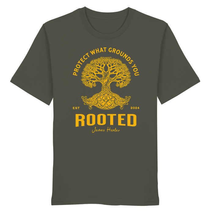 James Hunter - Nature and Beyond Unisex-Shirts Khaki / XS "ROOTED – Protect What Grounds You"