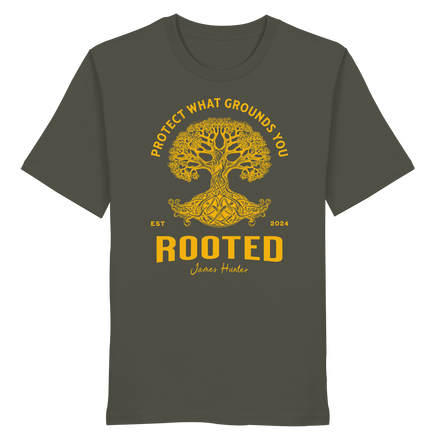 James Hunter - Nature and Beyond Unisex-Shirts Khaki / XS "ROOTED – Protect What Grounds You"