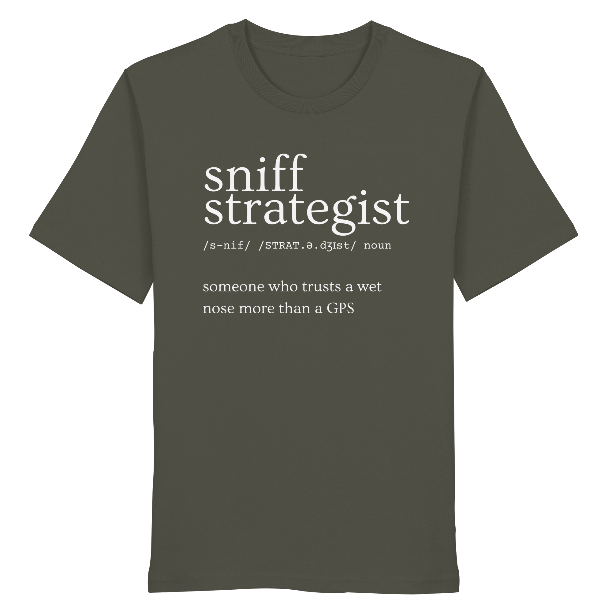 James Hunter - Nature and Beyond Unisex-Shirts Khaki / XS Sniff Strategist - Organic Shirt