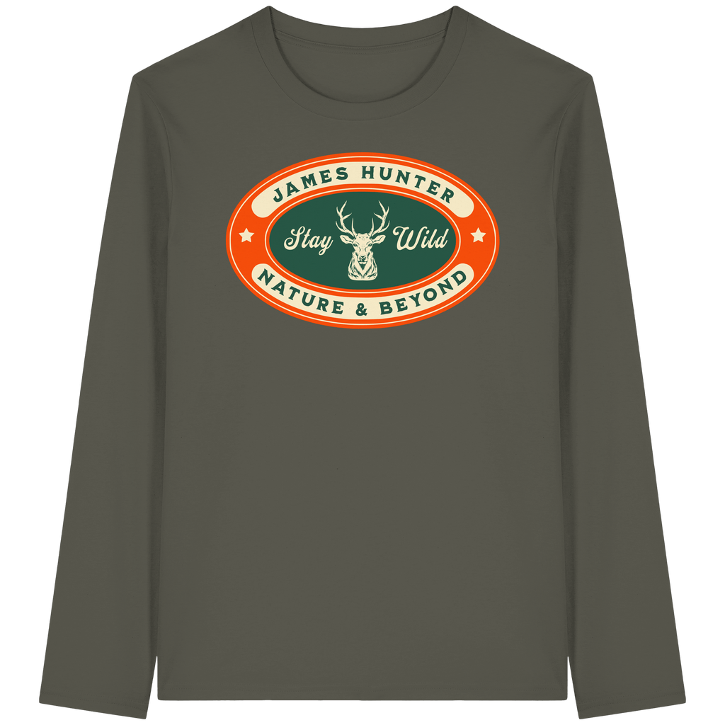 James Hunter - Nature and Beyond Unisex-Shirts Khaki / XS Stay Wild - Organic Longsleeve T-Shirt