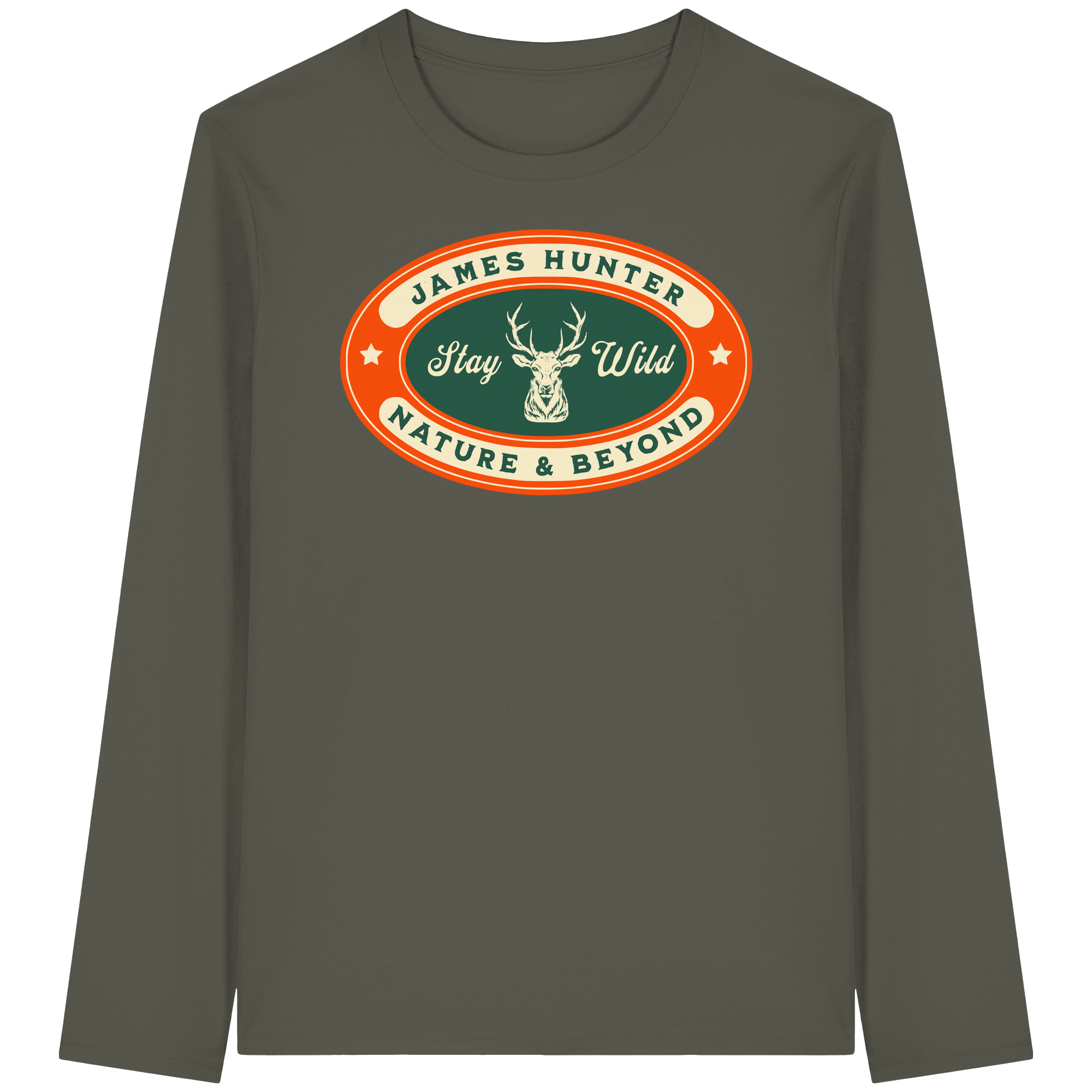 James Hunter - Nature and Beyond Unisex-Shirts Khaki / XS Stay Wild - Organic Longsleeve T-Shirt