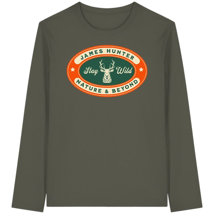 James Hunter - Nature and Beyond Unisex-Shirts Khaki / XS Stay Wild - Organic Longsleeve T-Shirt