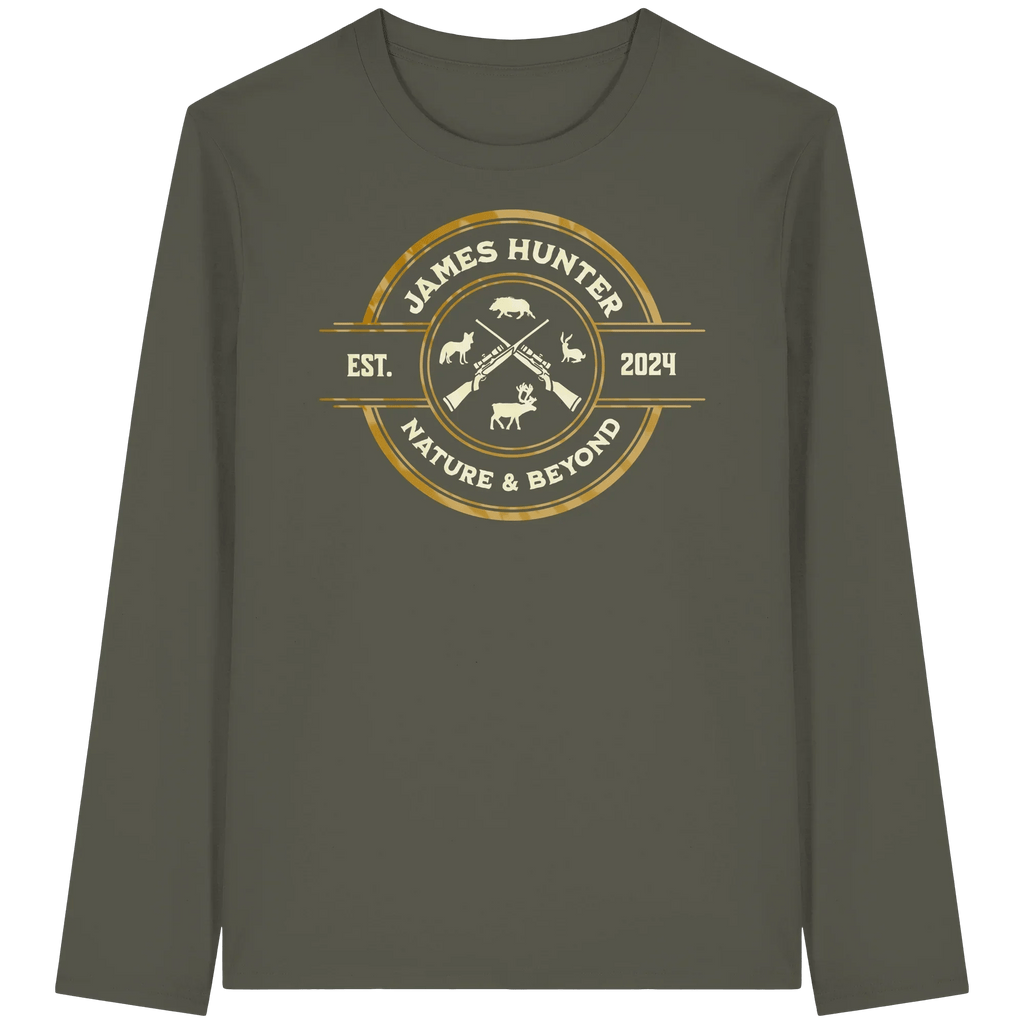James Hunter - Nature and Beyond Unisex-Shirts Khaki / XS The Hunter’s Emblem – James Hunter Original - Organic Longsleeve T-Shirt