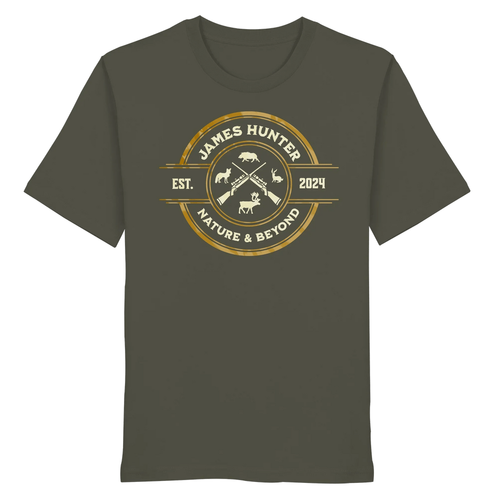 James Hunter - Nature and Beyond Unisex-Shirts Khaki / XS The Hunter’s Emblem – James Hunter Original - Organic Shirt