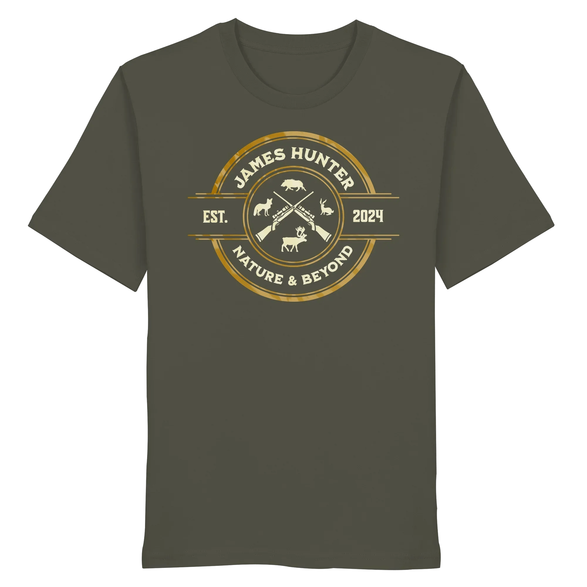 James Hunter - Nature and Beyond Unisex-Shirts Khaki / XS The Hunter’s Emblem – James Hunter Original - Organic Shirt