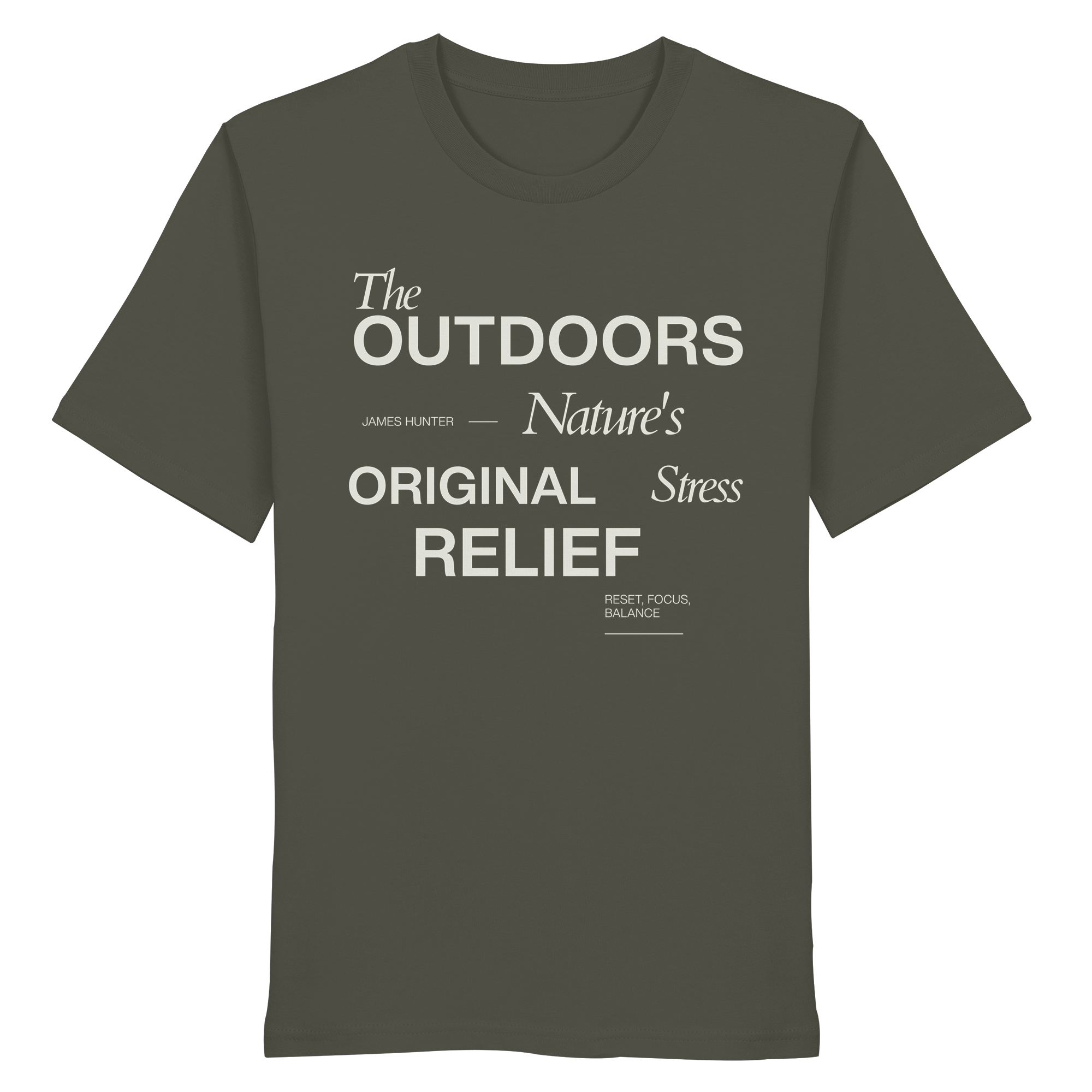 James Hunter - Nature and Beyond Unisex-Shirts Khaki / XS The Outdoors - Nature's Original Stress Relief - Organic Shirt