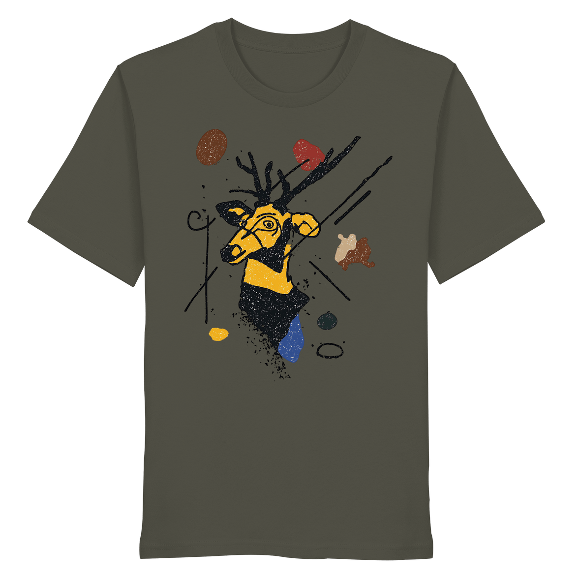 James Hunter - Nature and Beyond Unisex-Shirts Khaki / XS The Stag — Art Collection No.2 - Organic Shirt