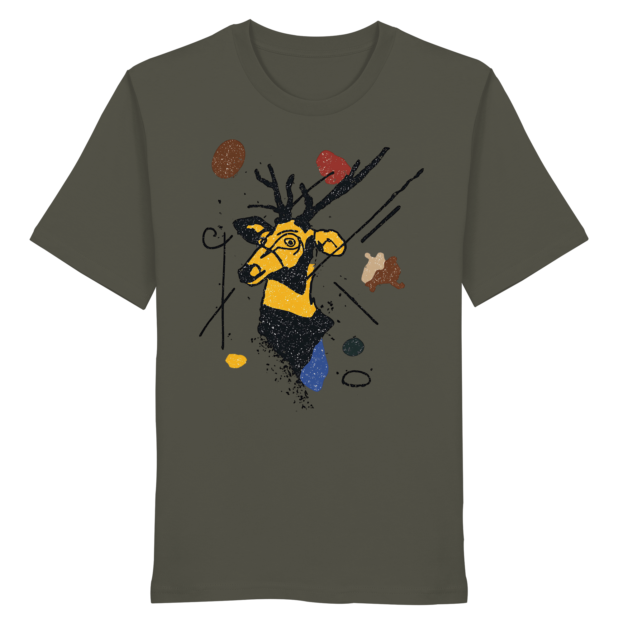 James Hunter - Nature and Beyond Unisex-Shirts Khaki / XS The Stag — Art Collection No.2 - Organic Shirt