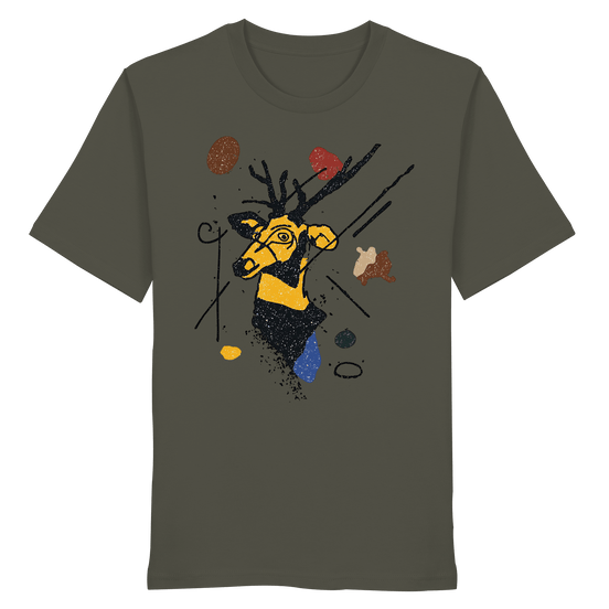 James Hunter - Nature and Beyond Unisex-Shirts Khaki / XS The Stag — Art Collection No.2 - Organic Shirt