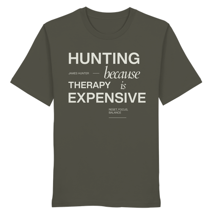 James Hunter - Nature and Beyond Unisex-Shirts Khaki / XS Therapie is expensive - Organic Shirt