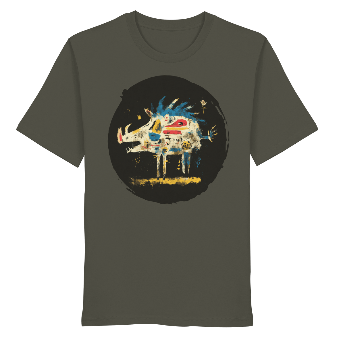 James Hunter - Nature and Beyond Unisex-Shirts Khaki / XS Totem Boar — Art Collection Organic T-Shirt No. 7 - Organic Shirt