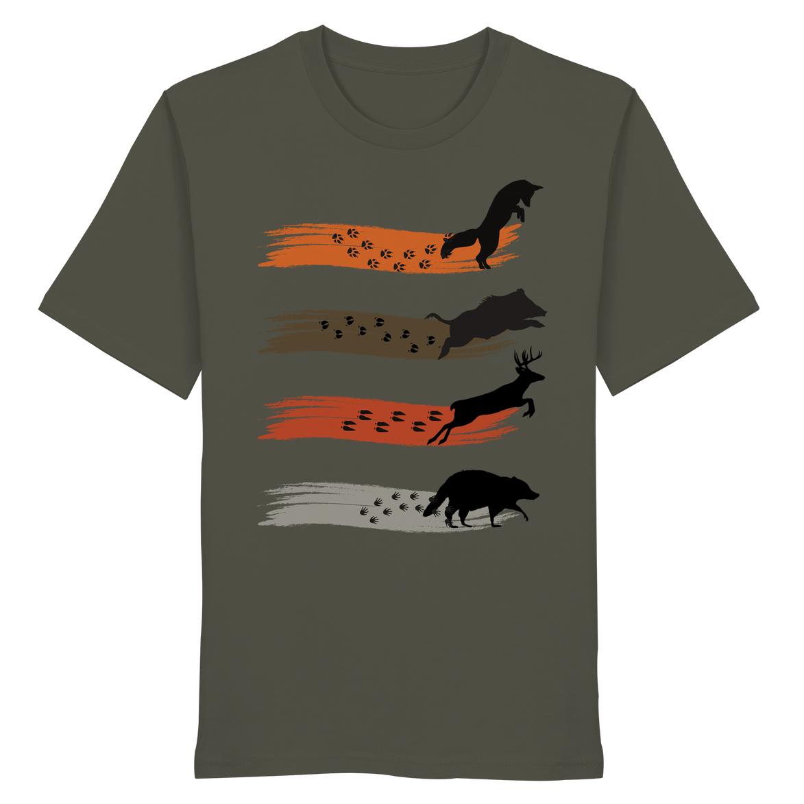 James Hunter - Nature and Beyond Unisex-Shirts Khaki / XS Tracks of the Wild - Organic Shirt