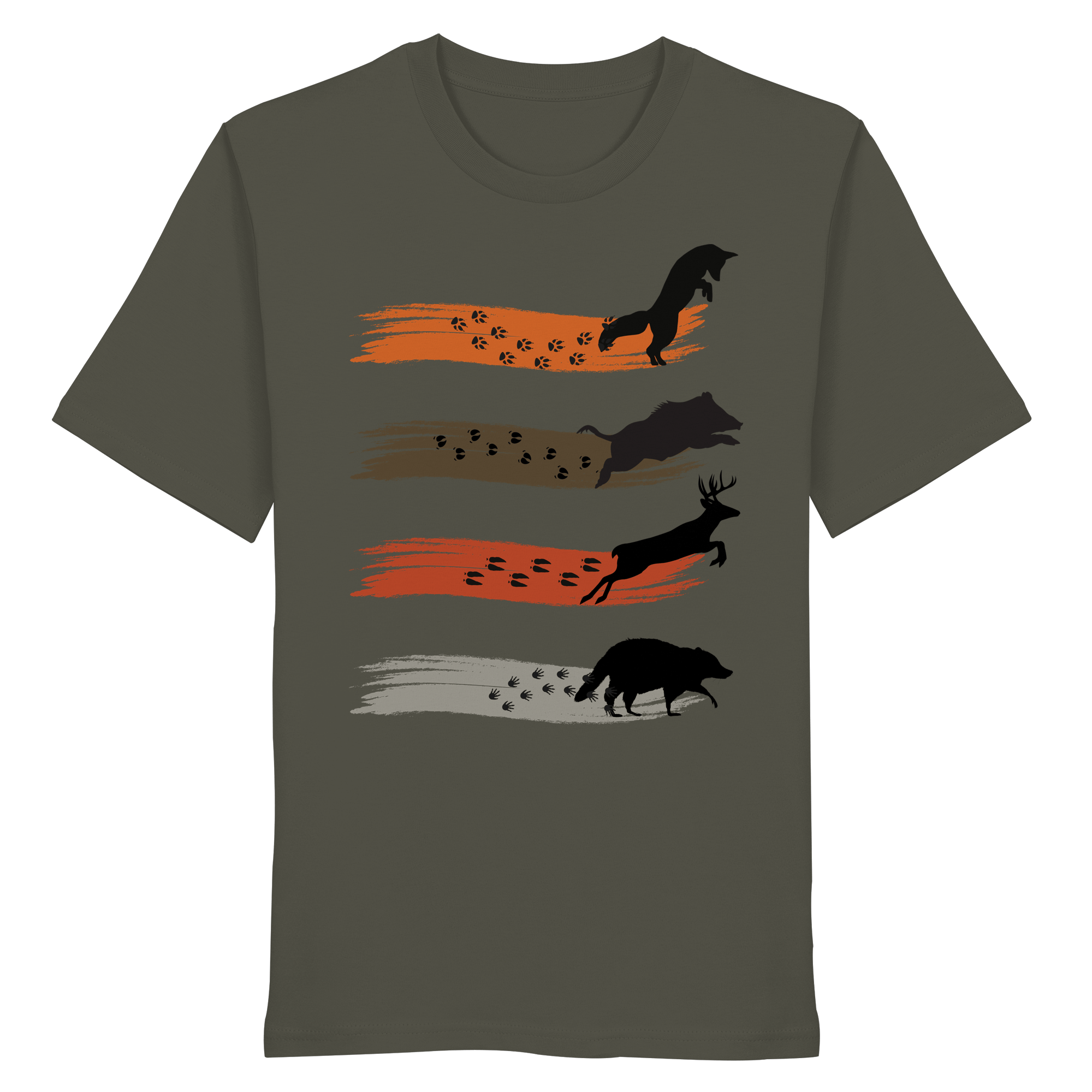 James Hunter - Nature and Beyond Unisex-Shirts Khaki / XS Tracks of the Wild - Organic Shirt