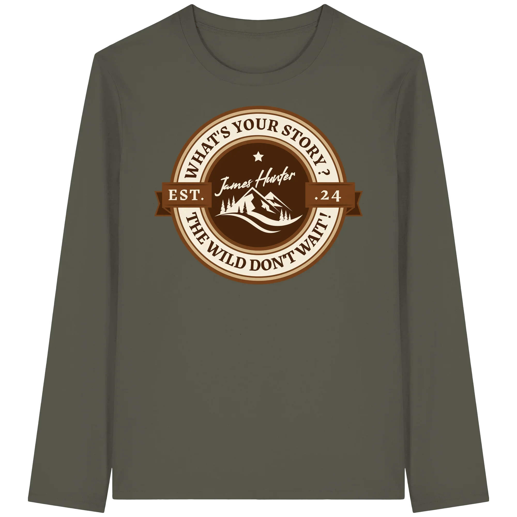 What's your Story ? Brown/Khaki - Organic Longsleeve - James Hunter - Nature and Beyond