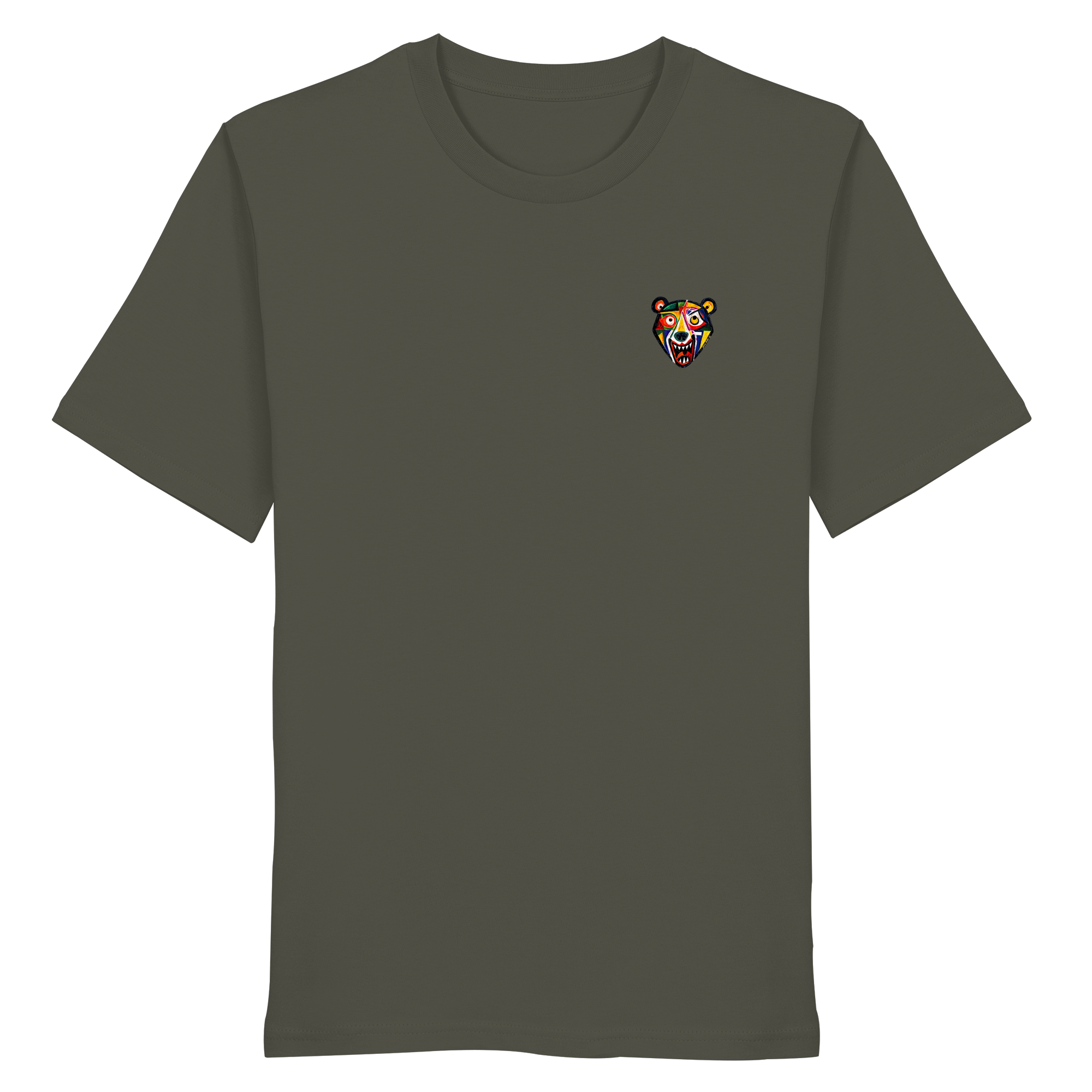 James Hunter - Nature and Beyond Unisex-Shirts Khaki / XS Wild Spirit — Abstract Bear - Organic Shirt