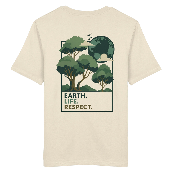 James Hunter - Nature and Beyond Unisex-Shirts Natural Raw / XS Earth. Life. Respect. - Organic Shirt