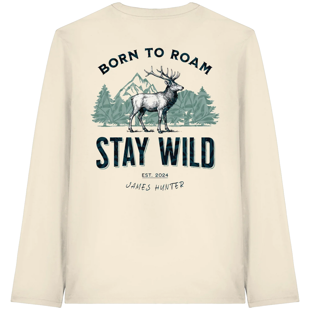 James Hunter - Nature and Beyond Unisex-Shirts Natural Raw / XS Stay Wild — Born to Roam Organic Longsleeve