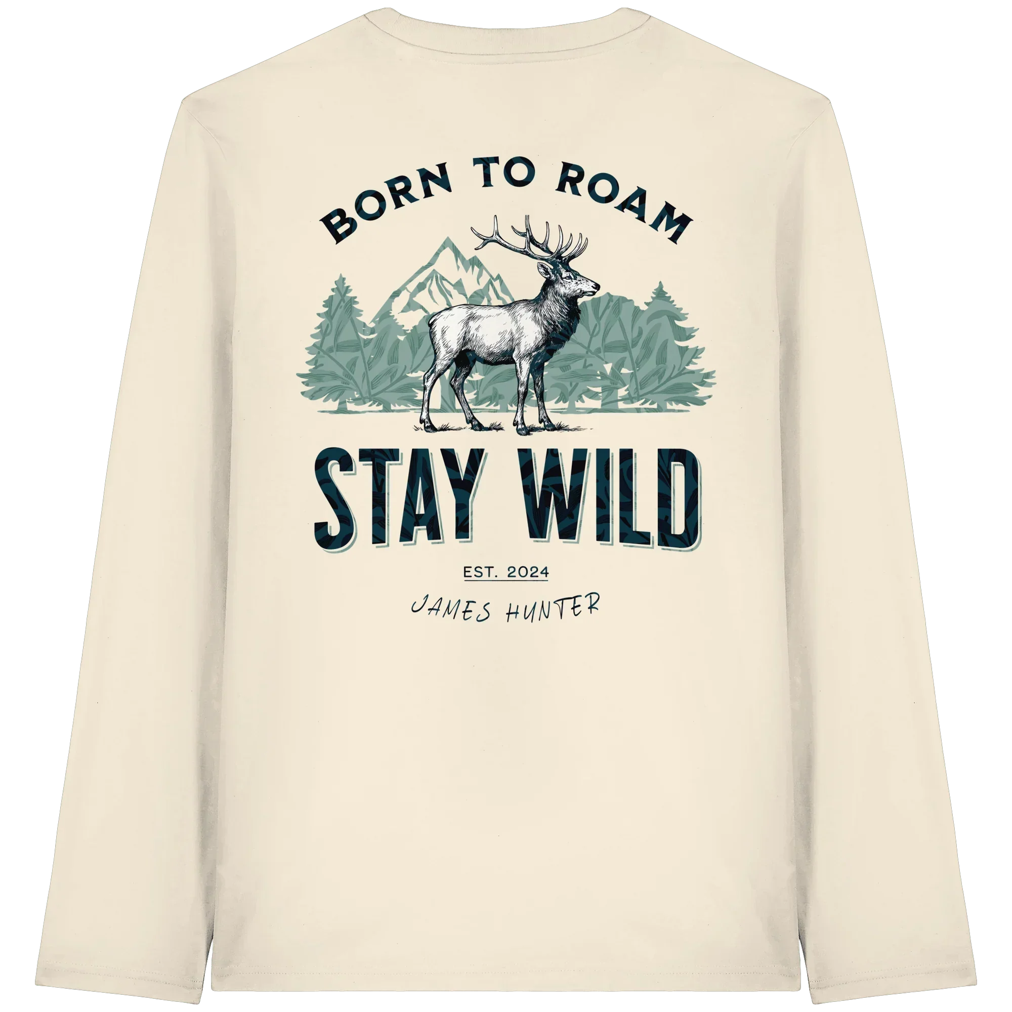 James Hunter - Nature and Beyond Unisex-Shirts Natural Raw / XS Stay Wild — Born to Roam Organic Longsleeve