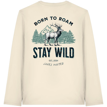 James Hunter - Nature and Beyond Unisex-Shirts Natural Raw / XS Stay Wild — Born to Roam Organic Longsleeve